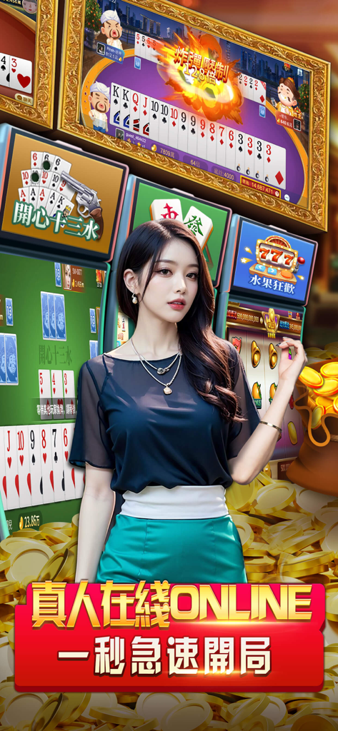 Collezione di giochi da tavolo online di Happy Landlord con persone reali, giochi di carte e slot