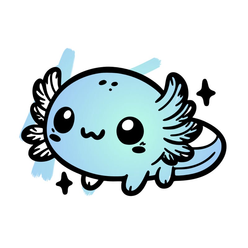cute easy baby axolotl