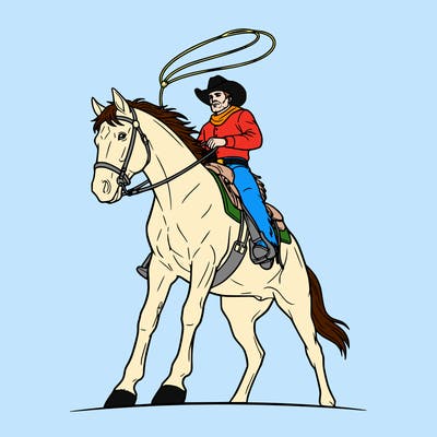 cowboy riding horse