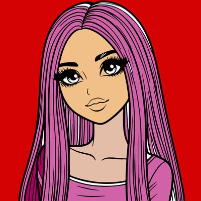 realistic girl with straight and long hair