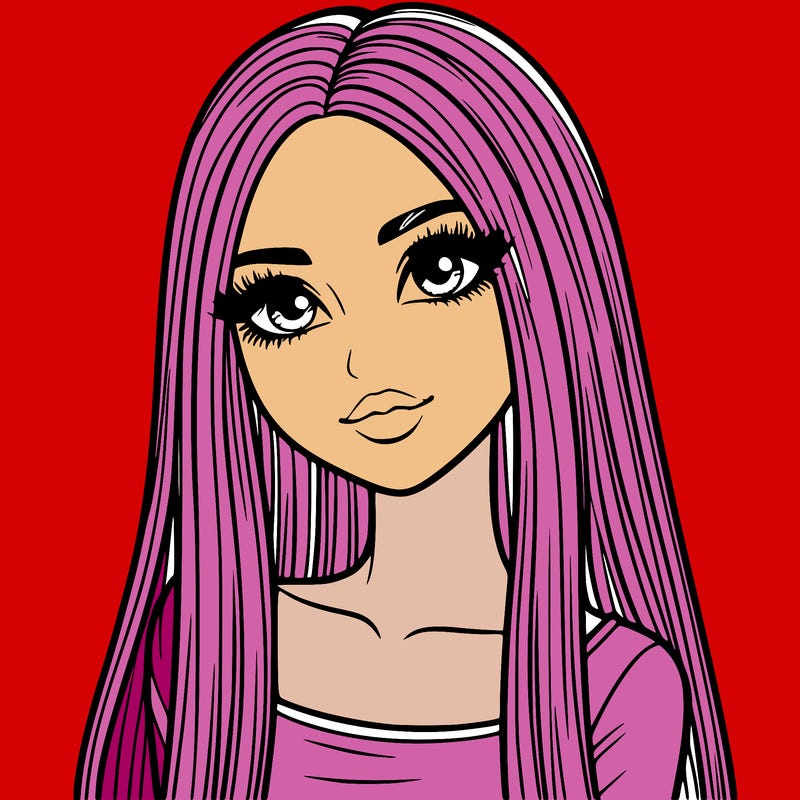 realistic girl with straight and long hair