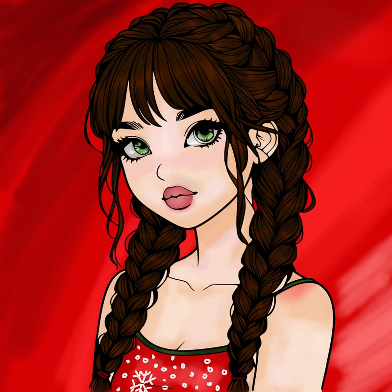 realistic girl with braids