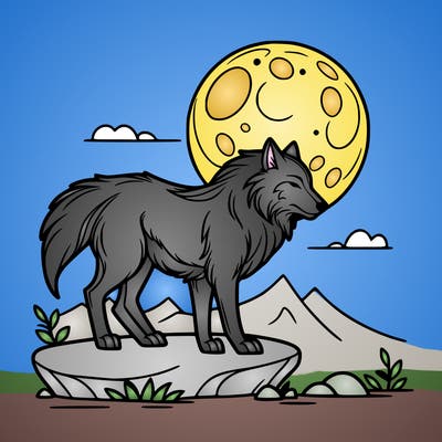 wolf moonlight