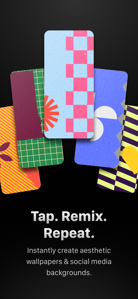 Shuffle Wall: Wallpaper Maker - A collection of colorful abstract wallpaper designs for mobile and social media backgrounds