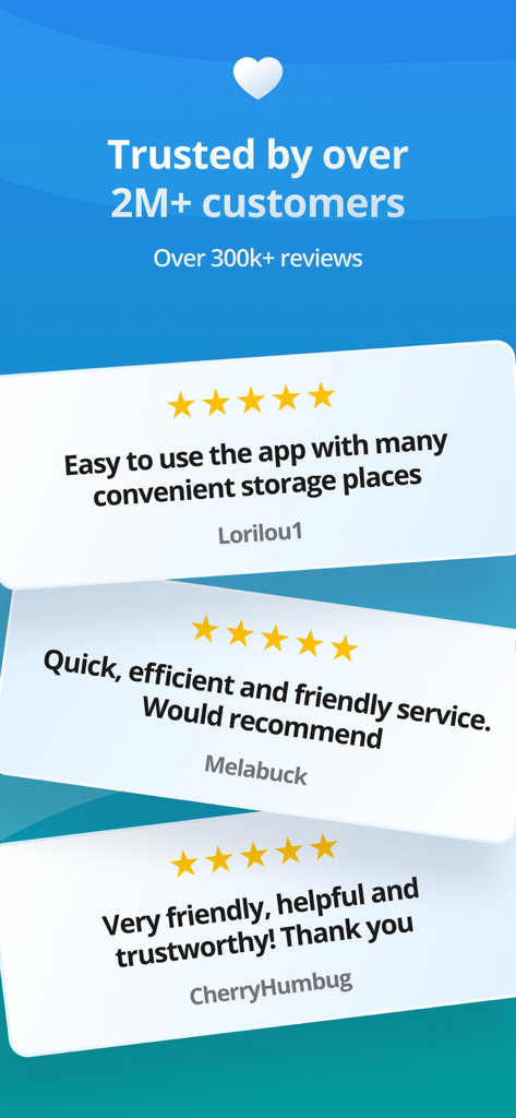 ラディカル荷物預かりアプリの顧客レビューと5つ星評価