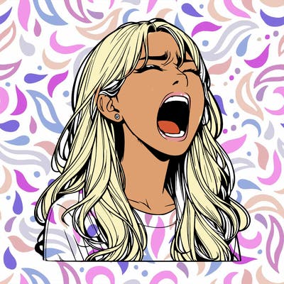 screaming realistic, girl