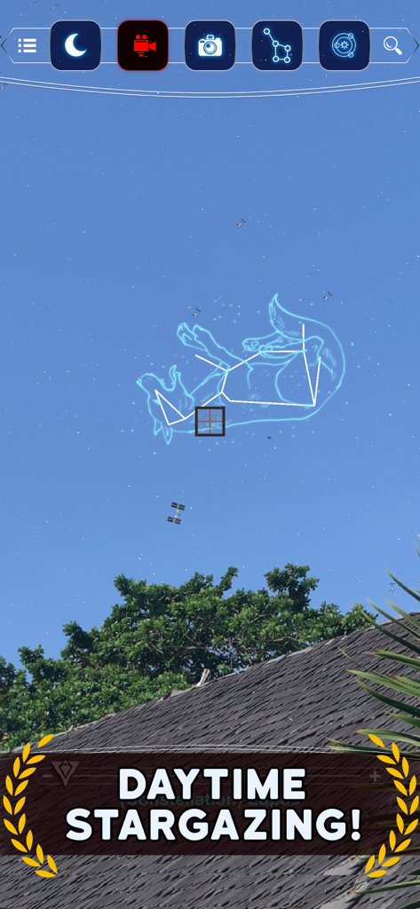 The Constellation Star Finder - Augmented reality view of a constellation in the sky during the day