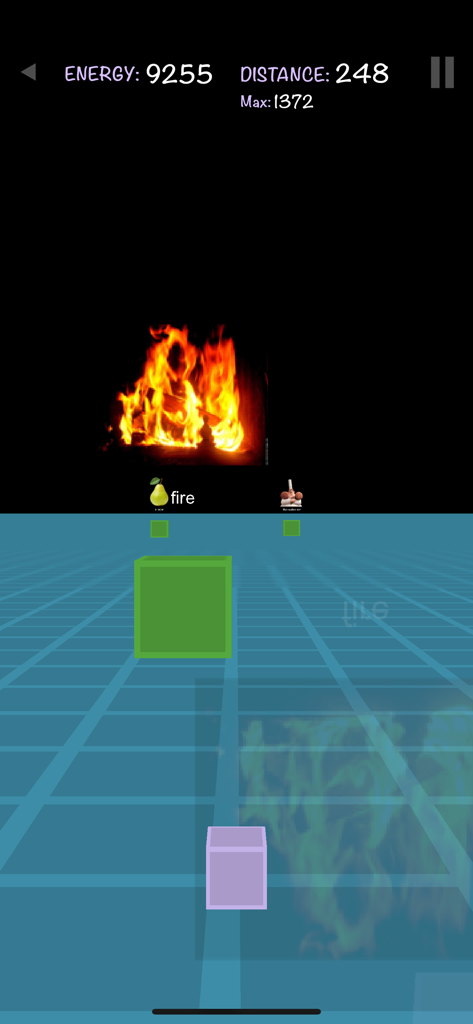 Flashcards by NKO: Flash Cards - A 3D gamified study mode in the Flashcards by NKO app featuring vocabulary learning and game statistics.