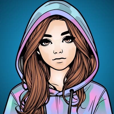 realistic girl with a hoodie