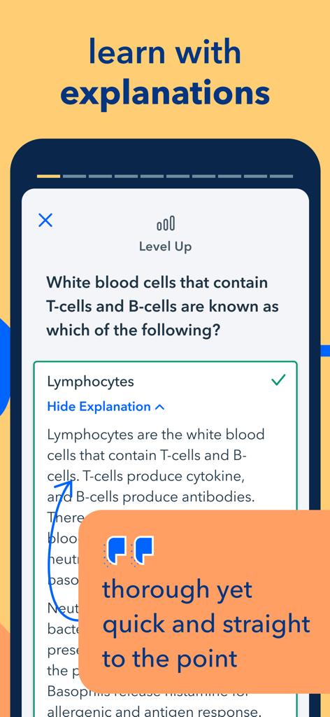 HESI® A2 Prep by Pocket Prep - HESI A2 prep app screen showing a biology practice question with a detailed answer explanation.