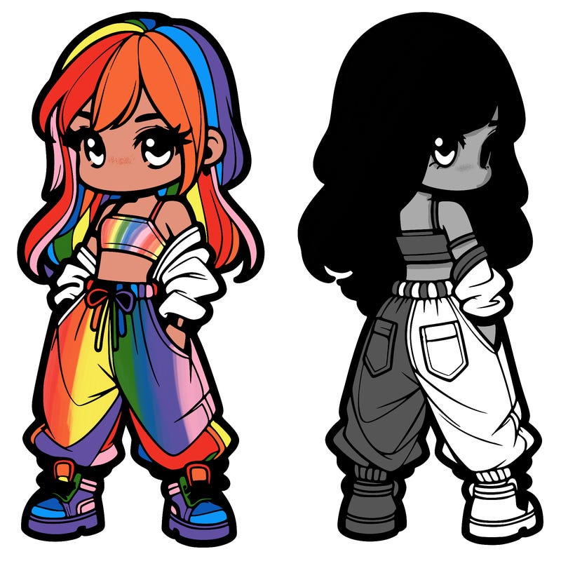 girl in crop top and baggy pants