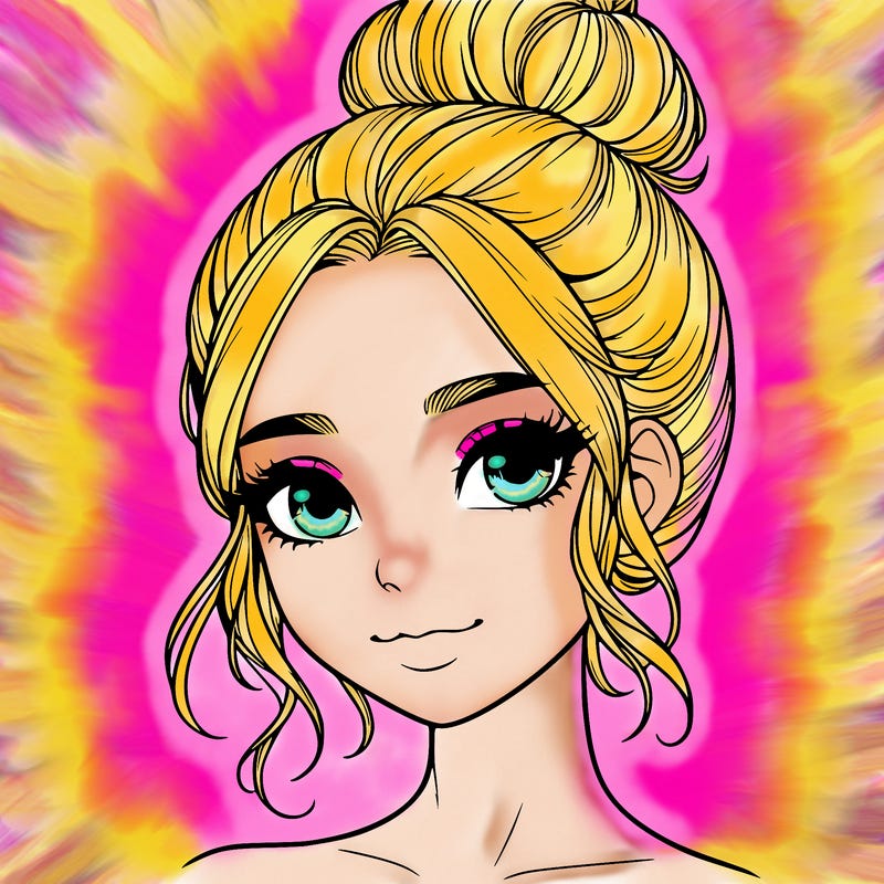 realistic pretty girl with hair in bun
