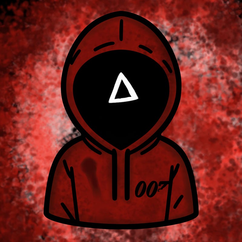 a person with non face waering a hoodie with a small 007 symbol