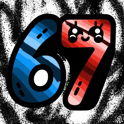 the numbers 67