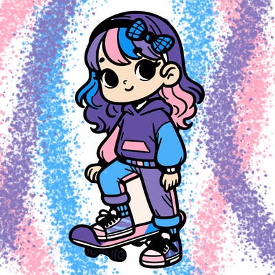 girl with a skateboard