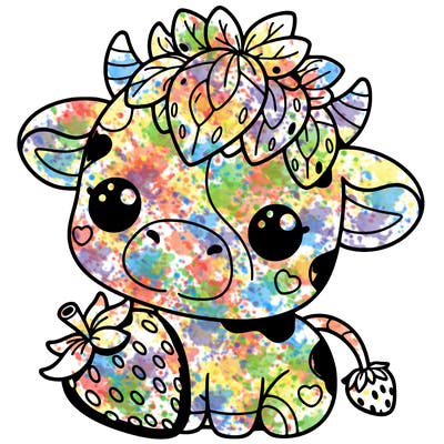 cute strawberry cow