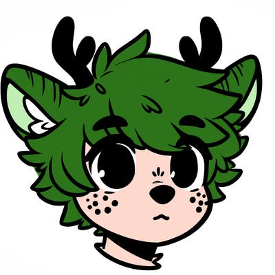 a humanoid deer with soft fluffy ears