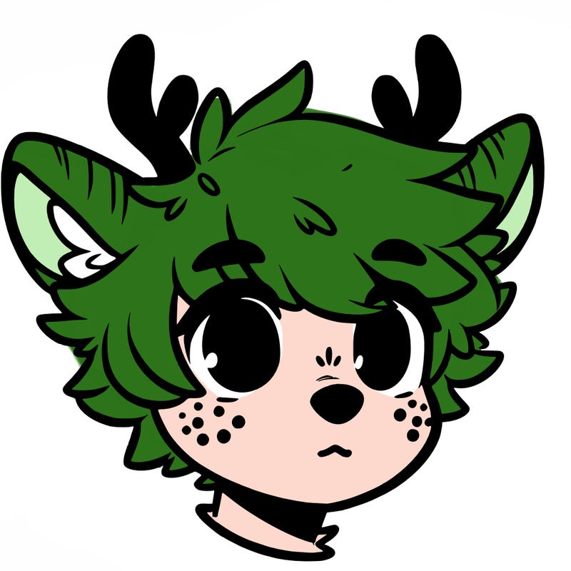 a humanoid deer with soft fluffy ears
