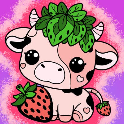 cute strawberry cow