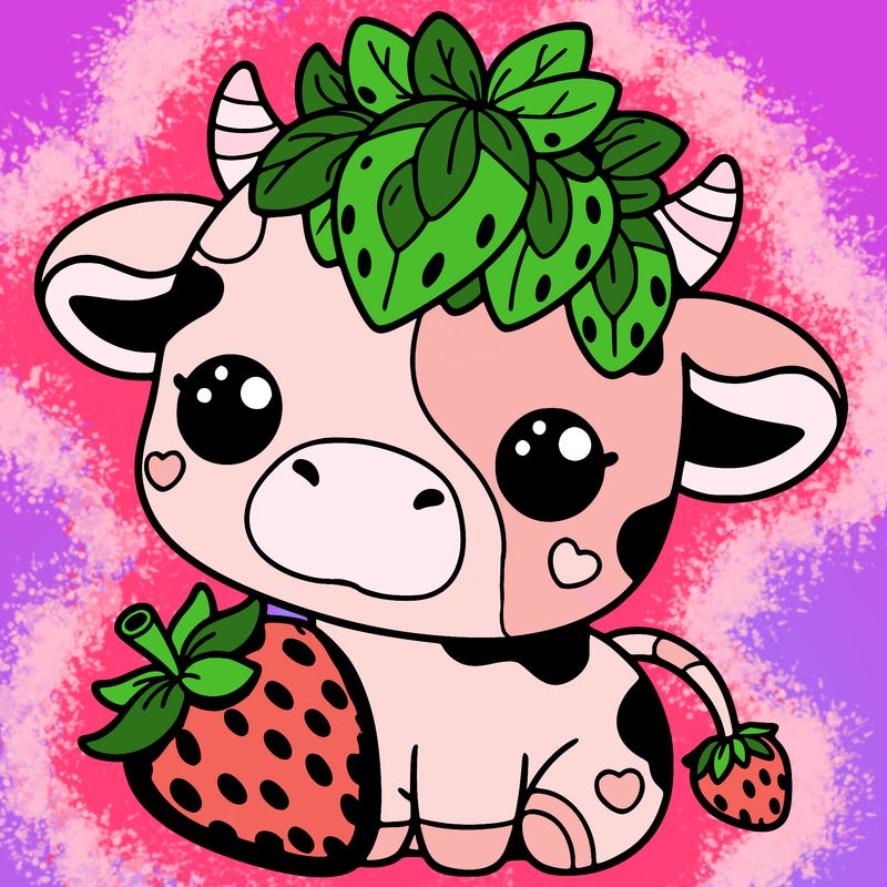 cute strawberry cow