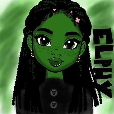 a realistic black girl with braids