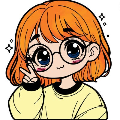 cute girl with glasses and sweatshirt