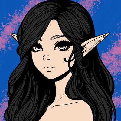 elf girl realistic dark fantasy