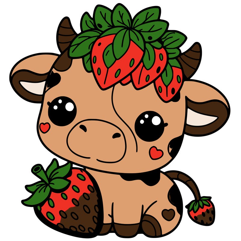 cute strawberry cow