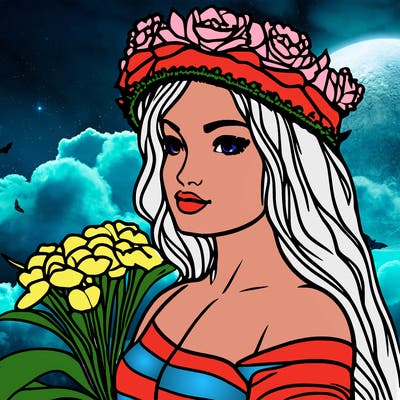 girl with flowers crown