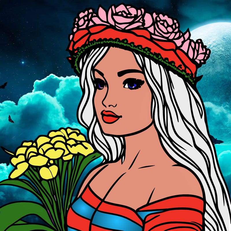 girl with flowers crown