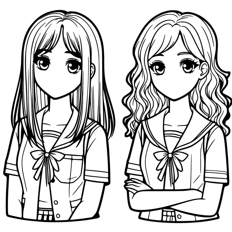 two teen school girls