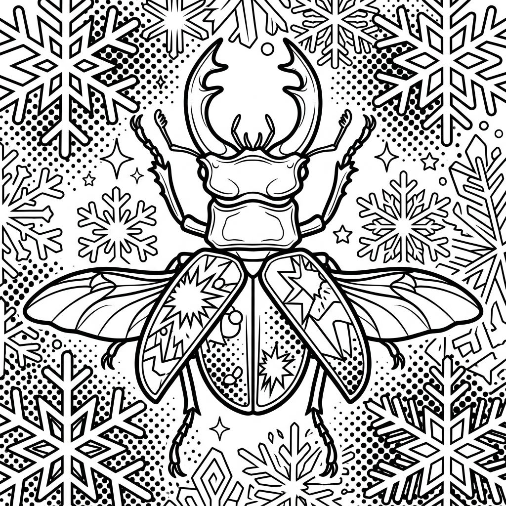 Winter Pop Art Beetle Coloring: Unique & Fun!