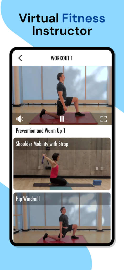 Cheerleading Conditioning - Cheerleading Conditioning app screen showing virtual fitness instructor with instructional workout videos