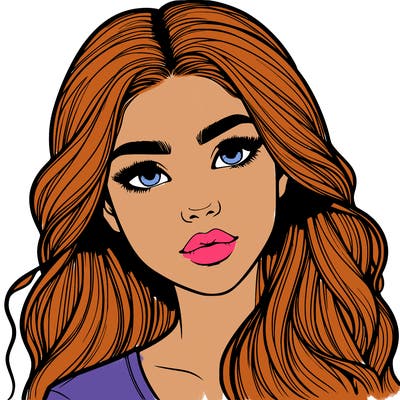 realistic teenage girl with pretty hair