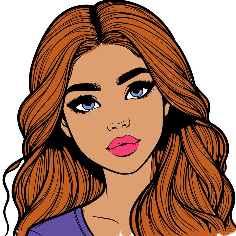 realistic teenage girl with pretty hair