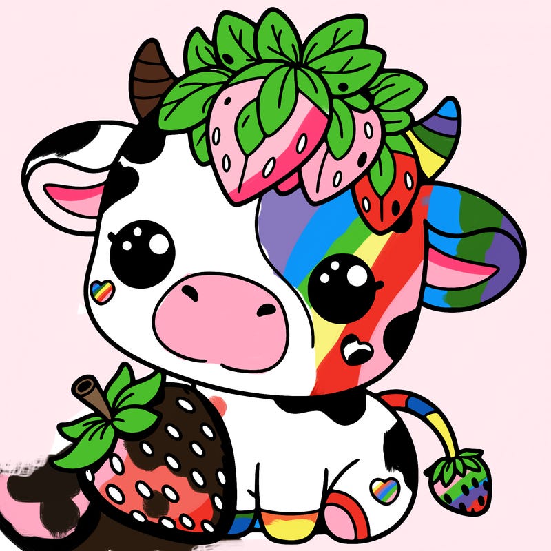 cute strawberry cow
