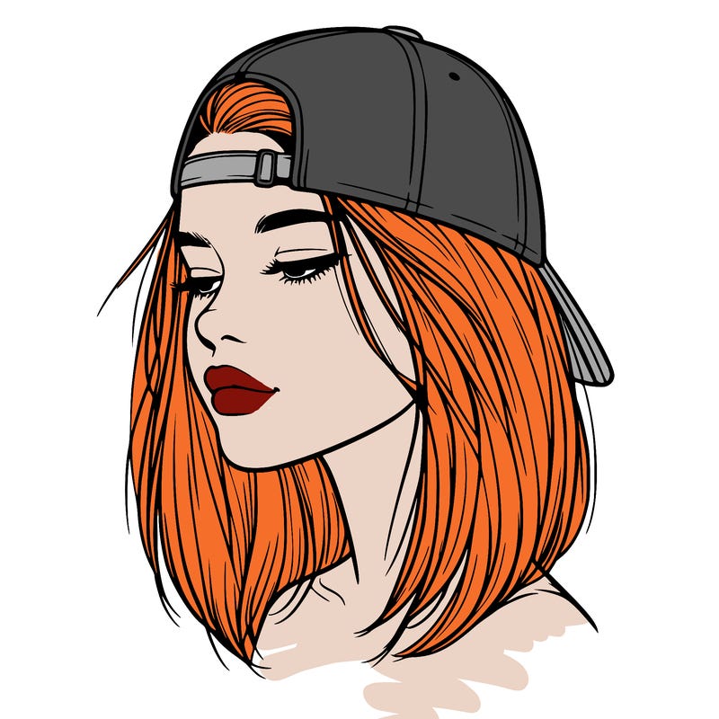 realistic  girl with a backwards hat