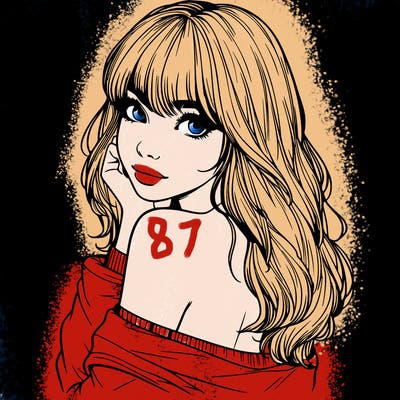 realistic girl with bangs looking over her shoulder