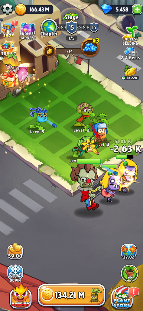 Merge Plants - Monster Defense - Plants defending a garden against zombies in Merge Plants Monster Defense