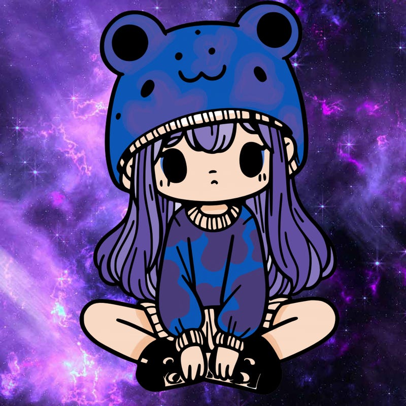 a girl wearing a frog hat and some frog socks