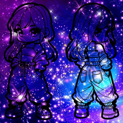 girl in crop top and baggy pants