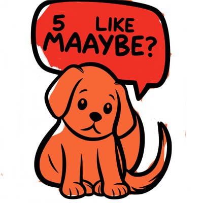 a puppy that says 5 like maybe