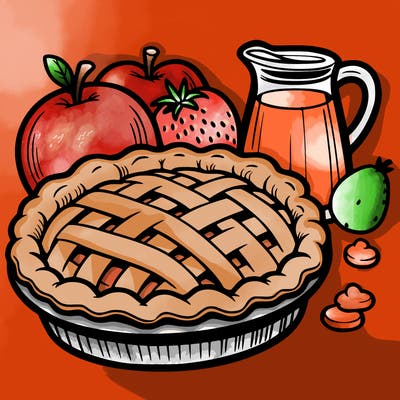 a pie of food