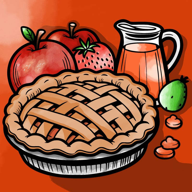 a pie of food