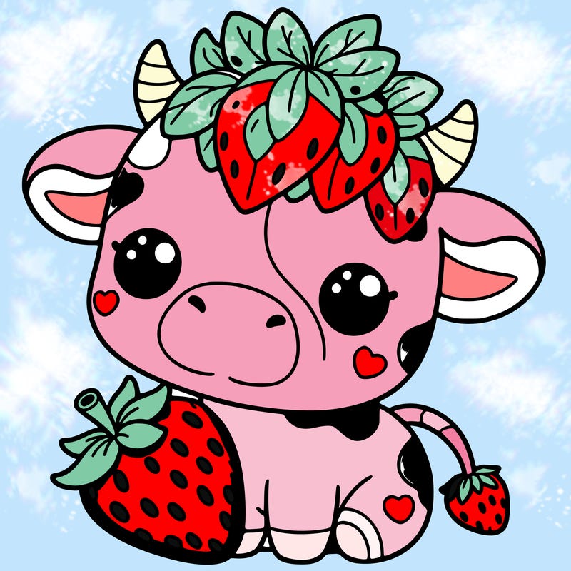 cute strawberry cow