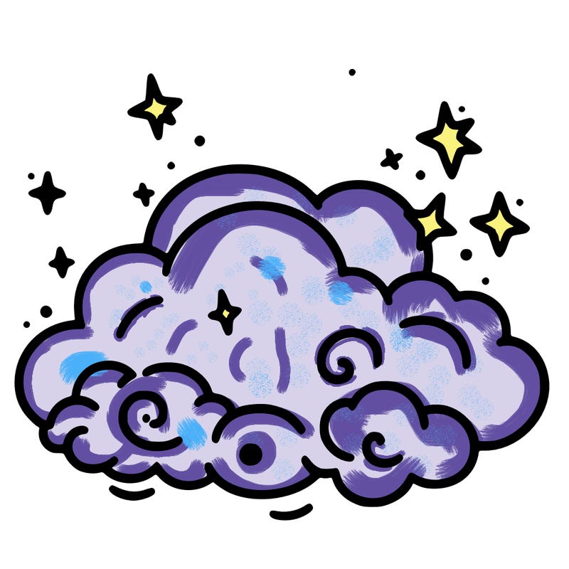 pink starry cloud sky