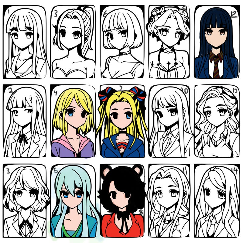 girls that look diffrent anime