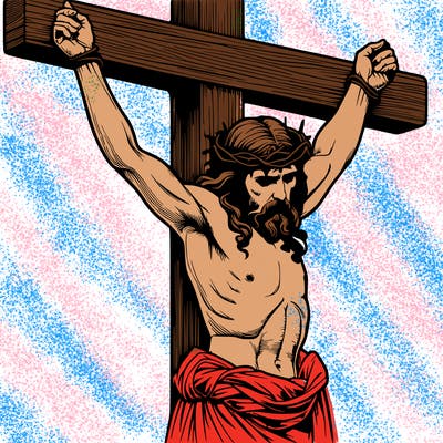jesus realistic on the cross