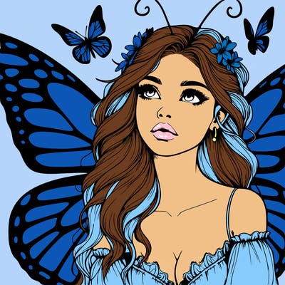 butterfly fairy realistic girl