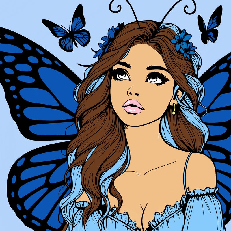 butterfly fairy realistic girl